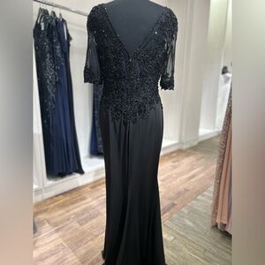 220643 Sheath Black or Wine 3/4 Sleeve Mother's Dress by Cameron Blake